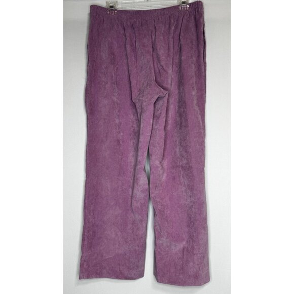 Alfred Dunner Womens Mauve Corduroy Pull-On Pants Size 14 Crop  27" inseam - Picture 4 of 8